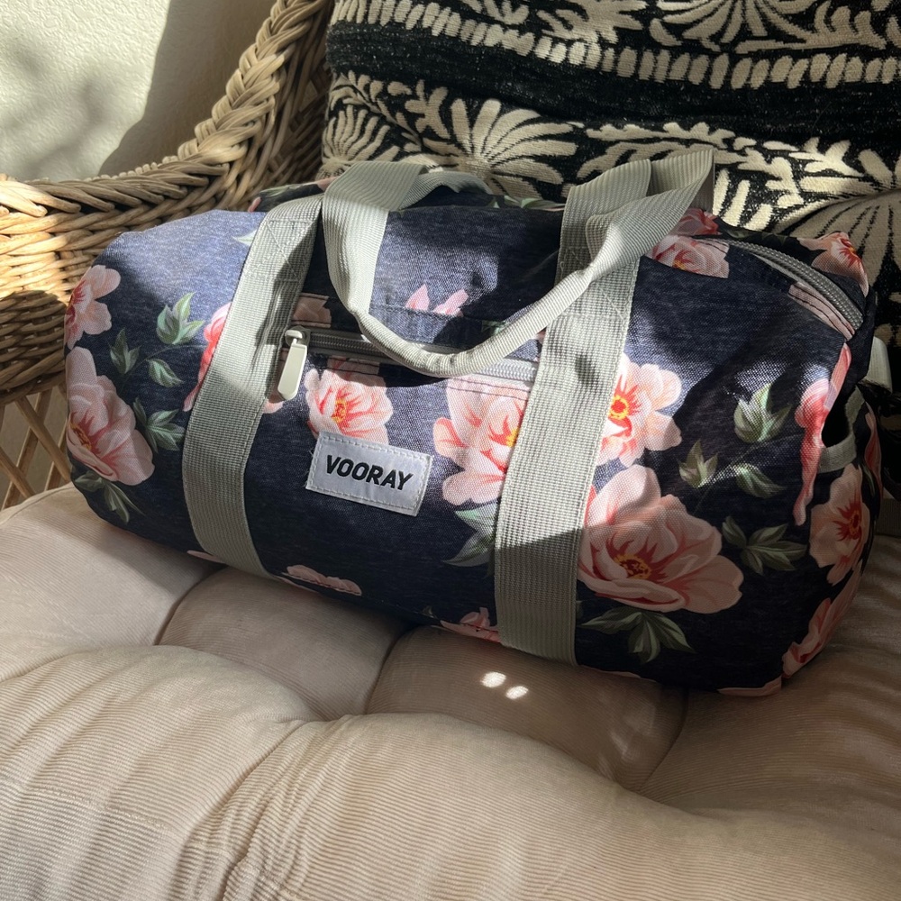 Vooray Floral Duffel Bag - Navy and Pink